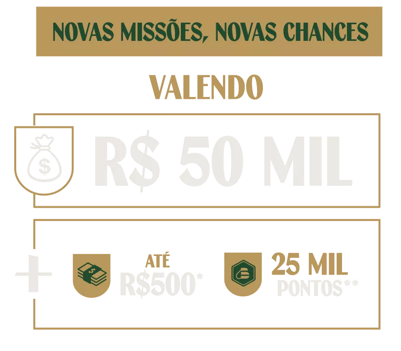 Valendo 50 MIL REAIS + PRÊMIOS INSTANTÂNEOS