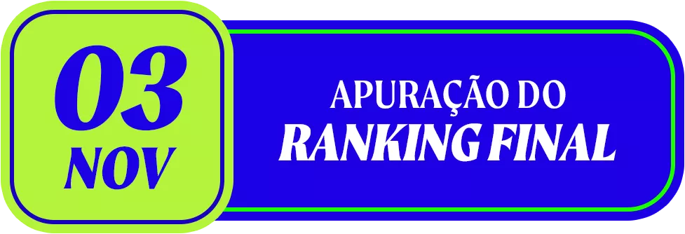 Apuraçãp do ranking final - 03 de Novembro Apuração do ranking final - 03 de Novembro