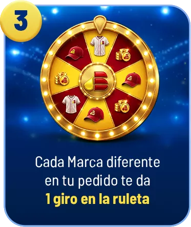 Cada marca diferente en tu pedido te da 1 giro en la ruleta