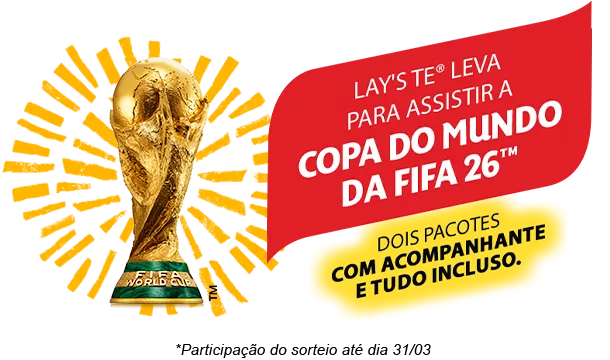 Lay's te leva para assistir a COPA DO MUNDO DA FIFA com tudo pago!