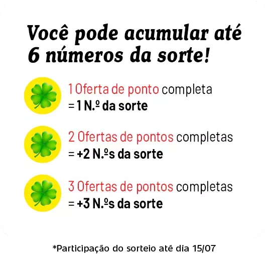 Voc&ecirc; pode acumular at&eacute; 6 n&uacute;meros da sorte!