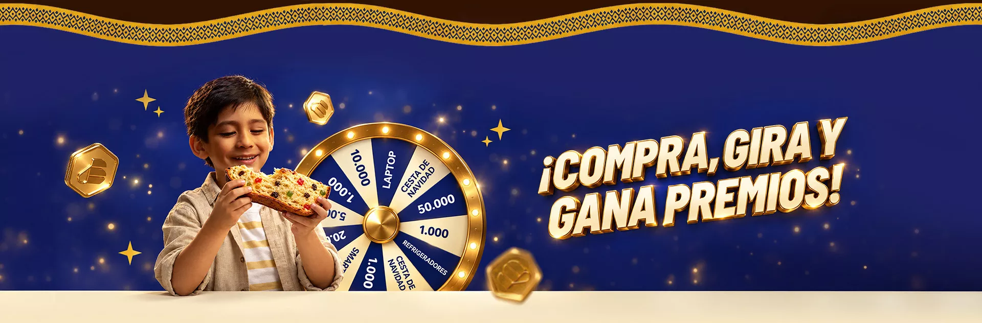 RULET&Oacute;N NAVIDE&Ntilde;O GLORIA - COMPRA, GIRA Y GANA PREMIOS