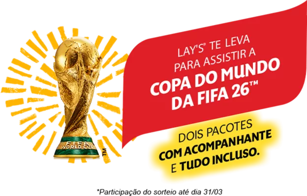 Lay's te leva para assistir a COPA DO MUNDO DA FIFA com tudo pago!